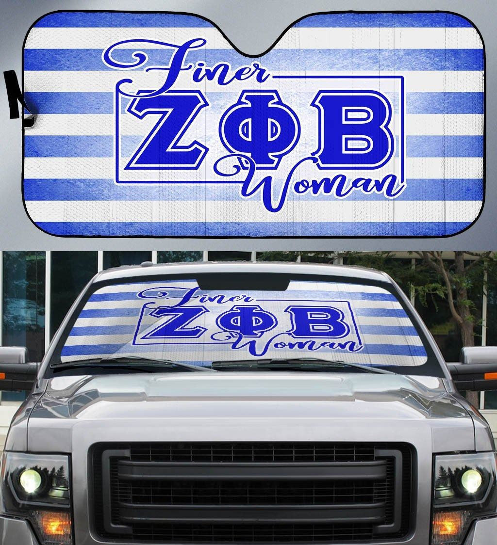 Sorority Sun Shade - Finer Women Zeta Phi Beta Car Sun Shade