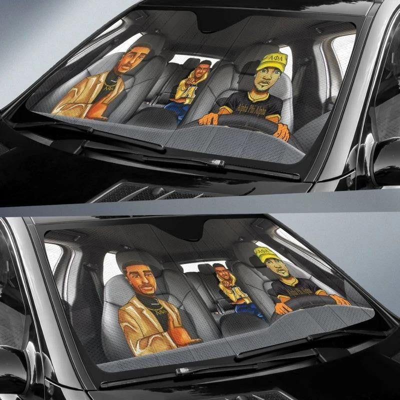 Fraternity Sun Shades - Alpha Phi Alpha Homies Car Sun Shade