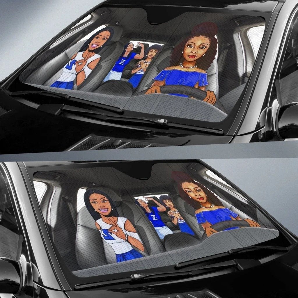 Sorority Sun Shade - Zeta Phi Beta Sisterhood Car Sun Shade