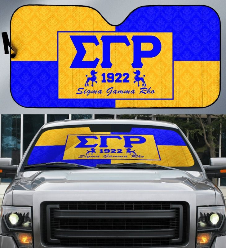 Sorority Sun Shade - Royal Blue Gold Sigma Gamma Rho Car Sun Shade