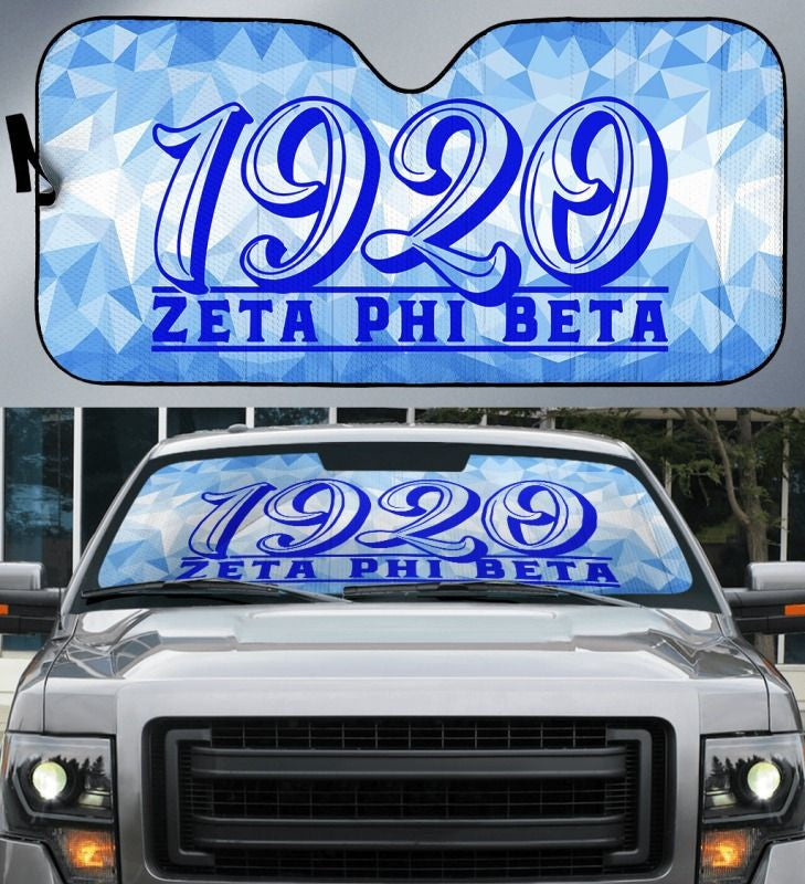 Sorority Sun Shade - Z1920 Zeta Phi Beta Diamond Pattern Car Sun Shade