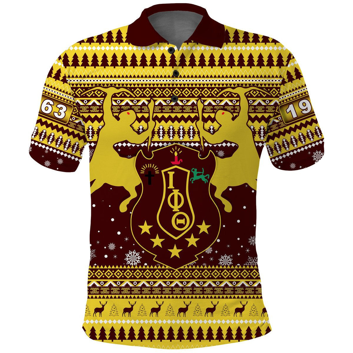Fraternity Polo - Iota Phi Theta African Pattern Christmas Polo Shirts