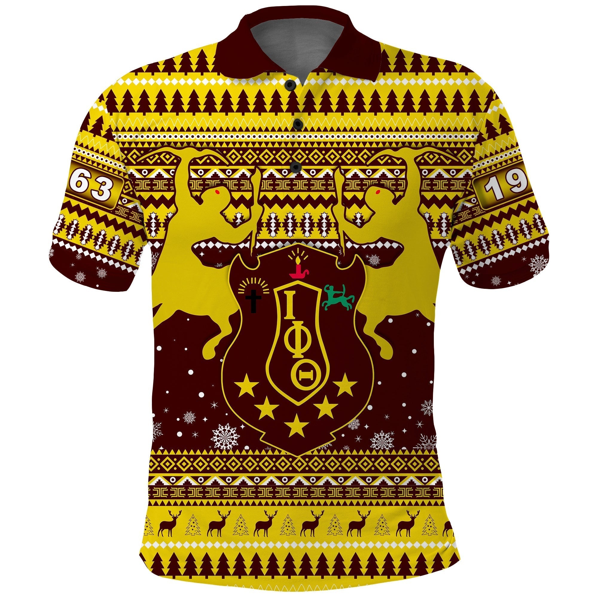 Fraternity Polo - Iota Phi Theta Christmas Polo Shirt African Pattern