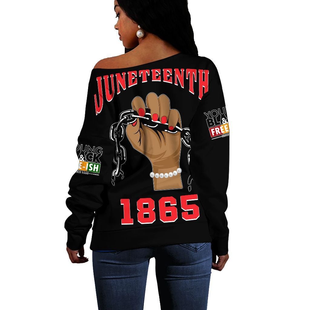 Sorority Sweatshirt - Juneteenth Delta Iota Delta Pretty Girl Women Off Shoulder