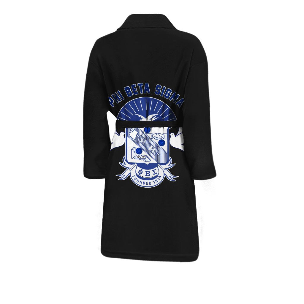 Fraternity Bath Robe - Phi Beta Sigma Black Men's Bath Robe