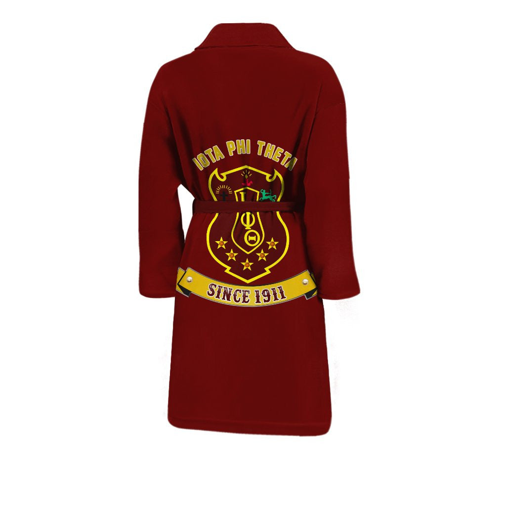 Fraternity Bath Robe - Iota Phi Theta Brown Men's Bath Robe