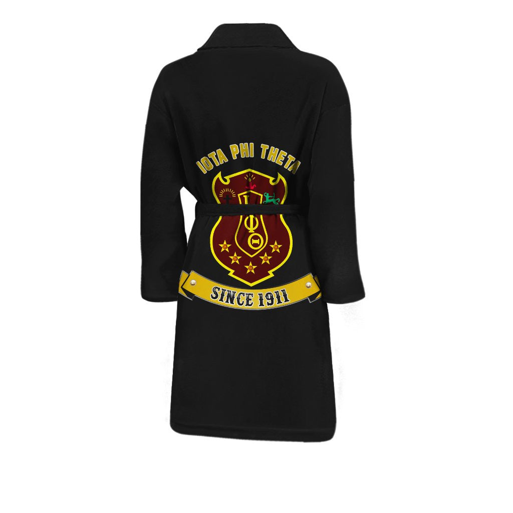 Fraternity Bath Robe - Iota Phi Theta Black  Men's Bath Robe