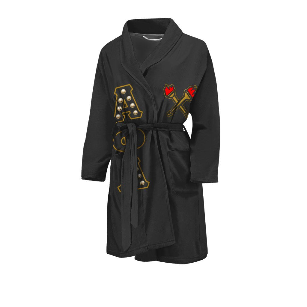 Fraternity Bath Robe - Alpha Phi Alpha Black Men's Bath Robe