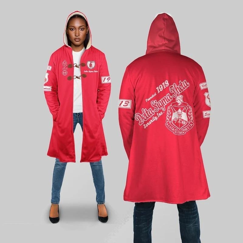 Sorority Hooded Coat - Sisterhood Delta Sigma Theta Hooded Coat