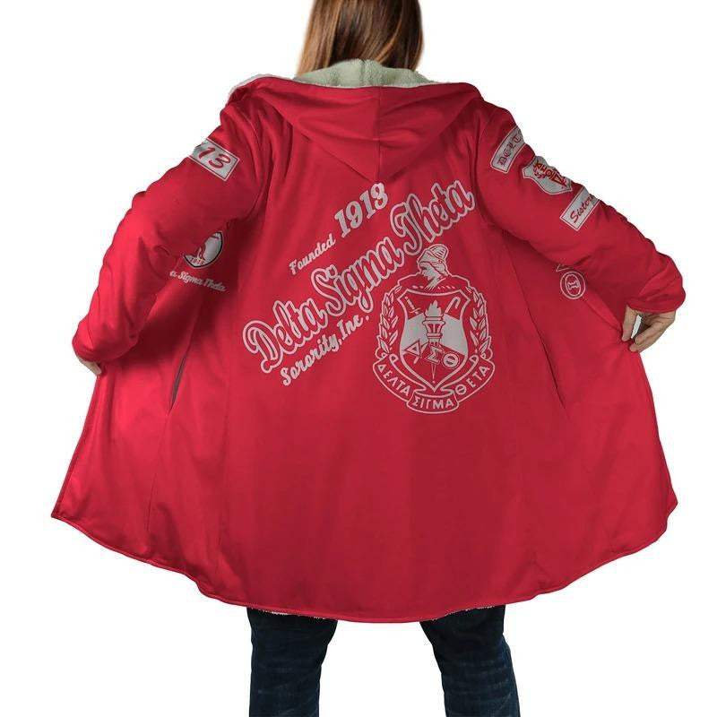Sorority Hooded Coat - Sisterhood Delta Sigma Theta Hooded Coat
