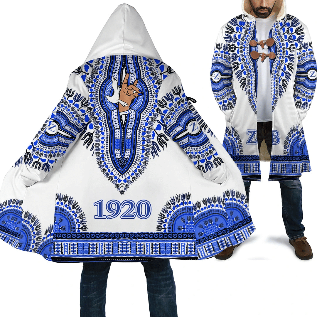 Sorority Hooded Coat - Zeta Phi Beta Dashiki Hooded Coat