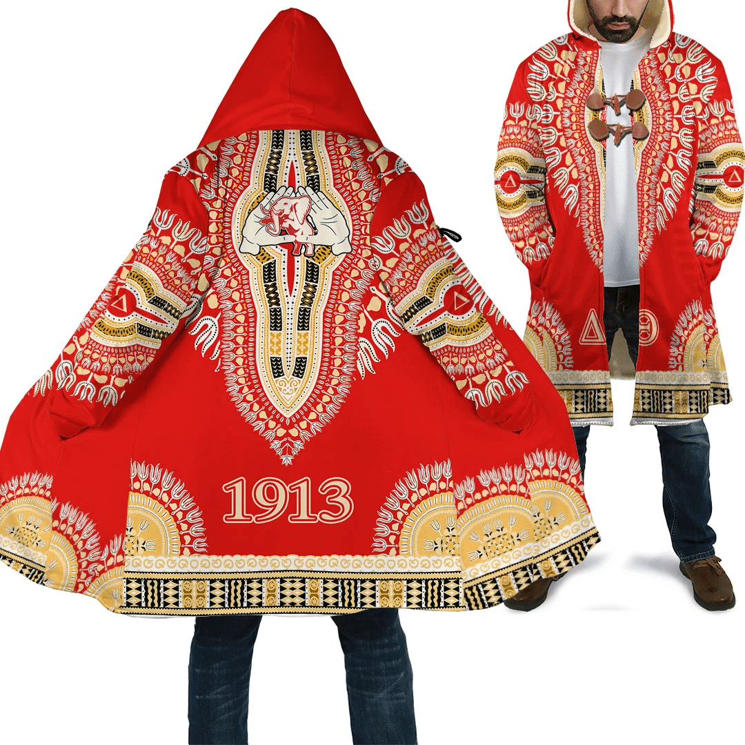 Sorority Hooded Coat - Delta Sigma Theta Dashiki Hooded Coat