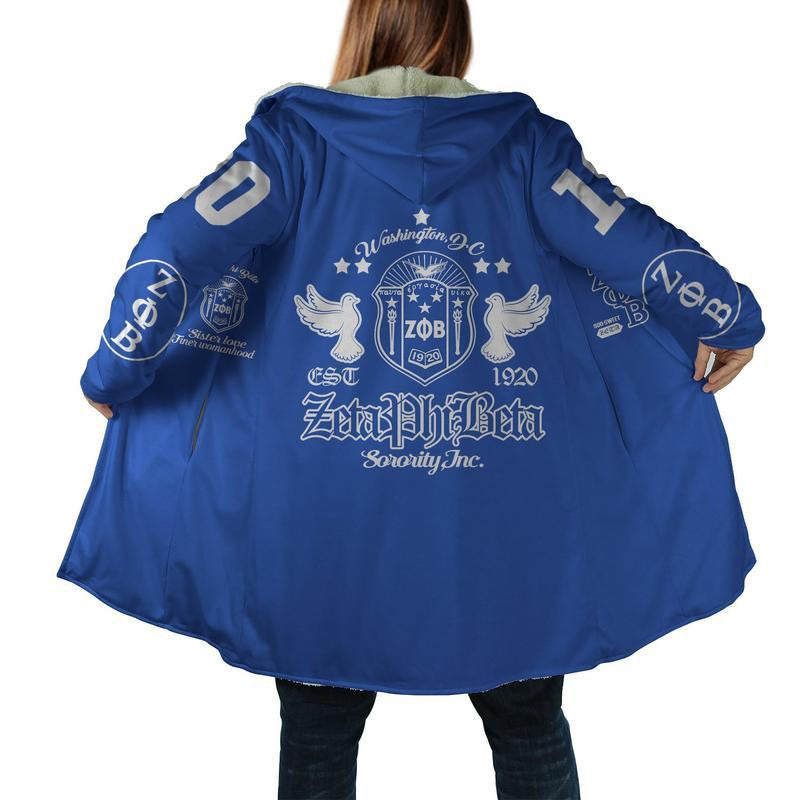 Sorority Hooded Coat - Dove Zeta Phi Beta 1920 Sorority Hooded Coat