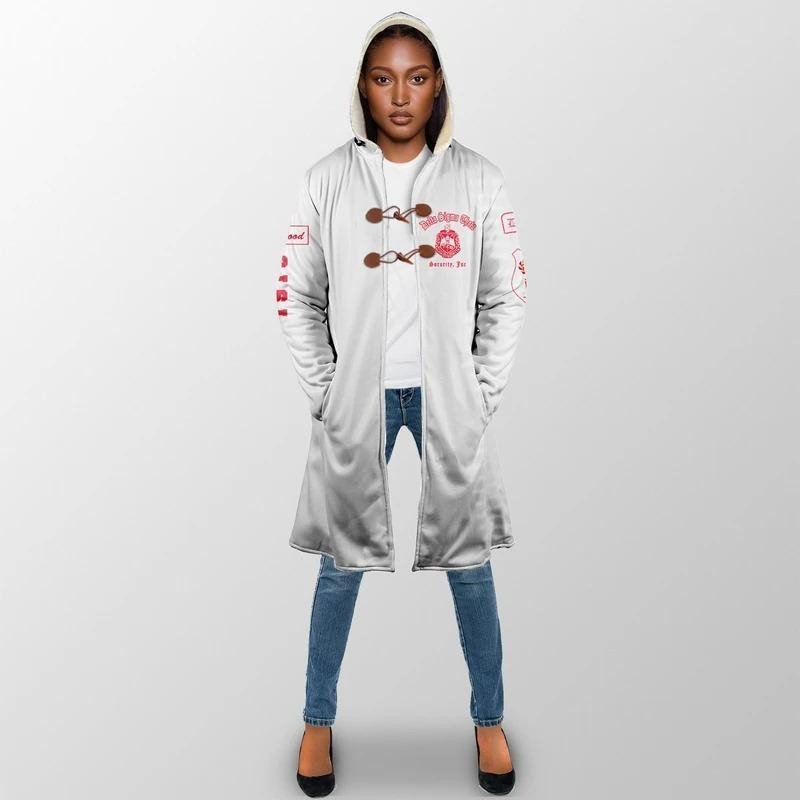 Sorority Hooded Coat - Woman Flower Delta Sigma Theta Hooded Coat