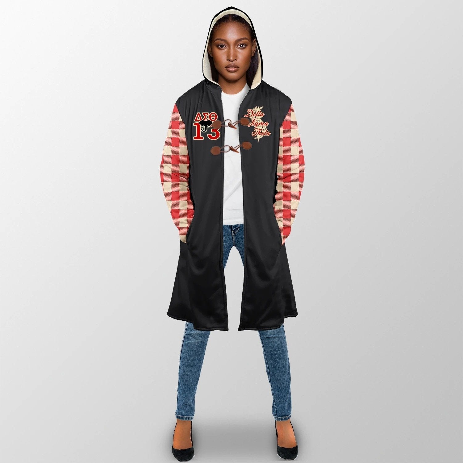 Sorority Hooded Coat - Delta Sigma Theta Women Sorority Hooded Coat