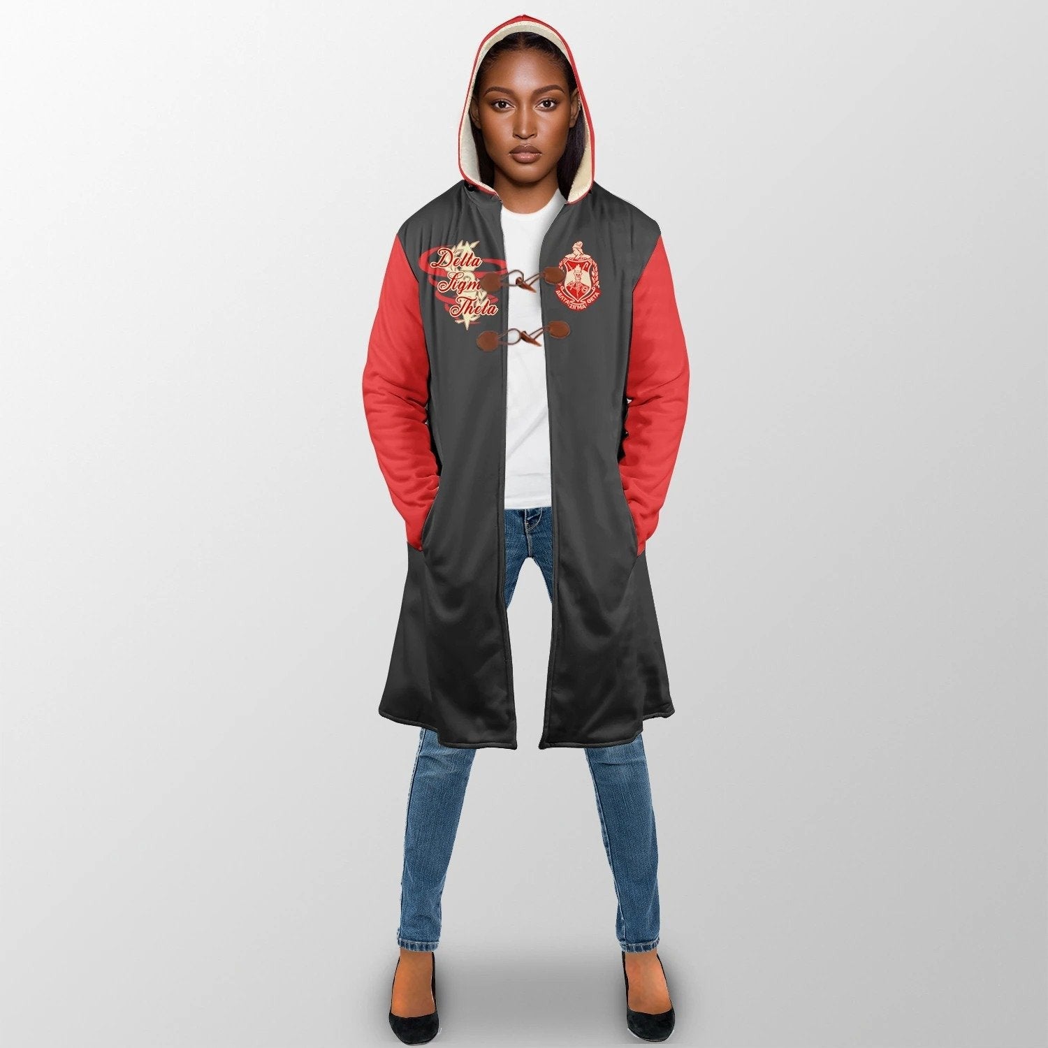 Sorority Hooded Coat - Strong Women Delta Sigma Theta Hooded Coat