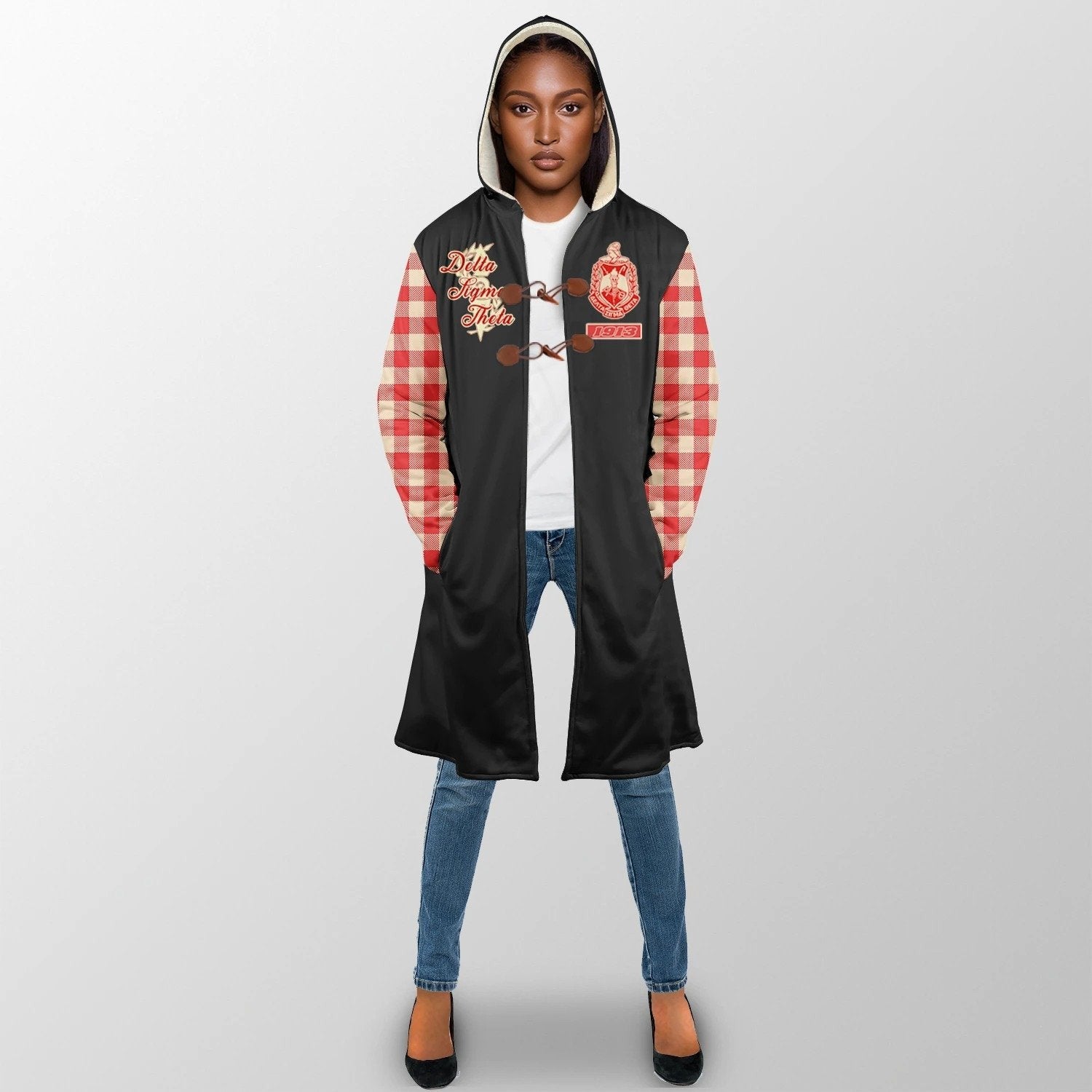 Sorority Hooded Coat - Living My Best Life Delta Sigma Theta Hooded Coat