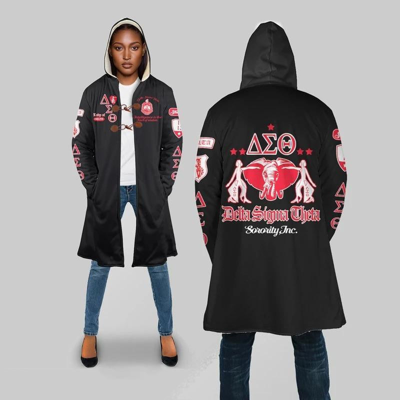 Sorority Hooded Coat - Lady Of Delta Sigma Theta Sorority Hooded Coat