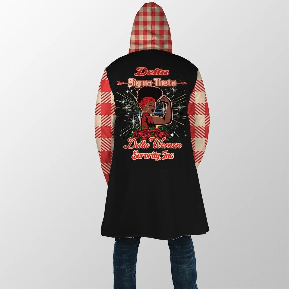 Sorority Hooded Coat - Delta Sigma Theta Women Sorority Hooded Coat