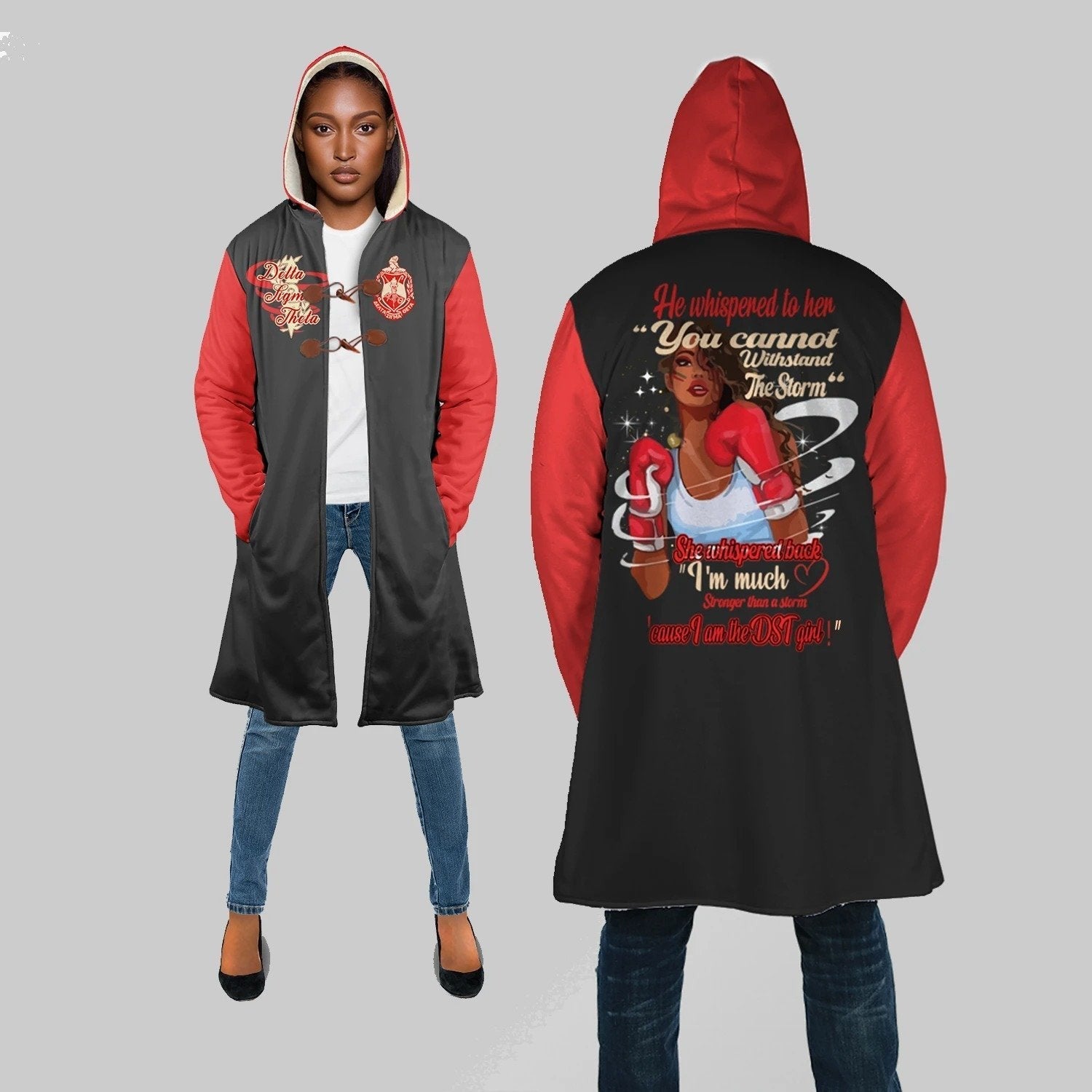 Sorority Hooded Coat - Strong Women Delta Sigma Theta Hooded Coat