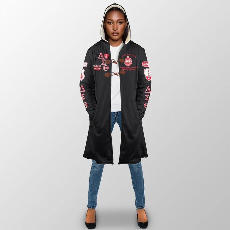 Sorority Hooded Coat - Lady Of Delta Sigma Theta Sorority Hooded Coat