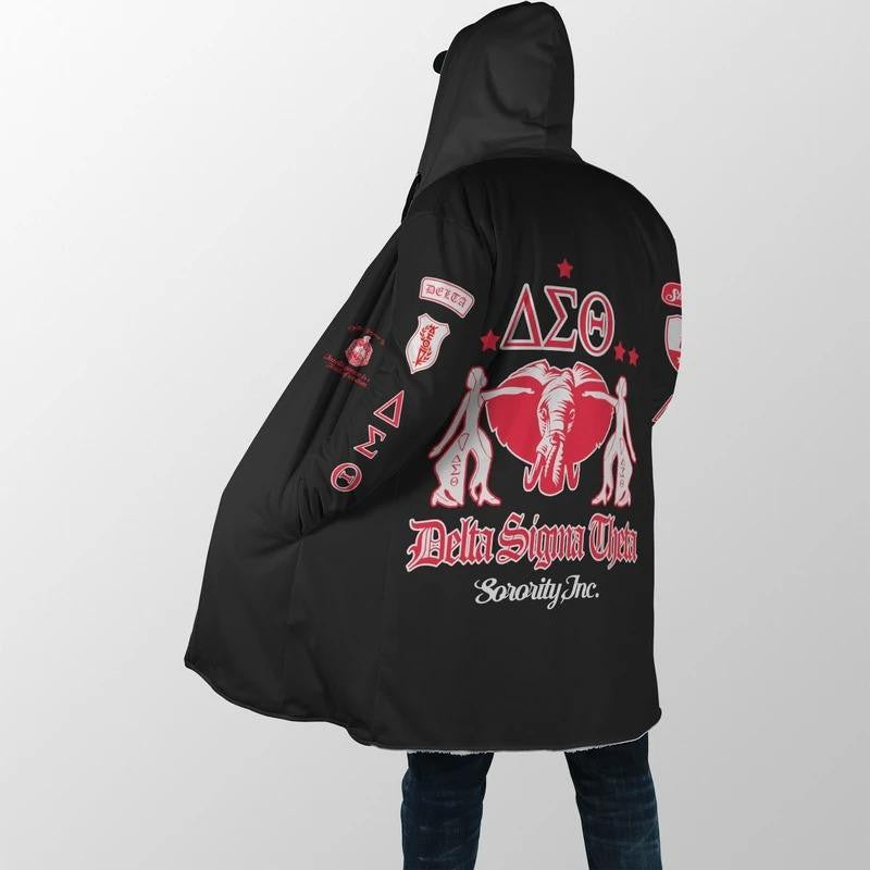 Sorority Hooded Coat - Lady Of Delta Sigma Theta Sorority Hooded Coat