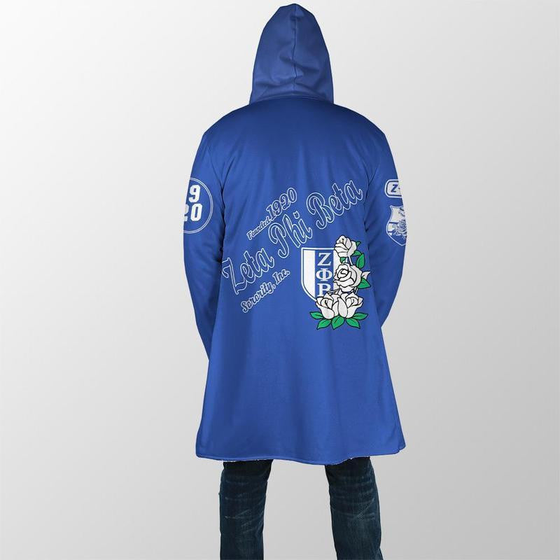 Sorority Hooded Coat - Flower Zeta Phi Beta Hooded Coat