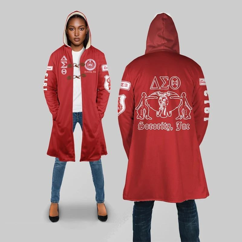 Sorority Hooded Coat - Elephant Delta Sigma Theta Sorority Hooded Coat