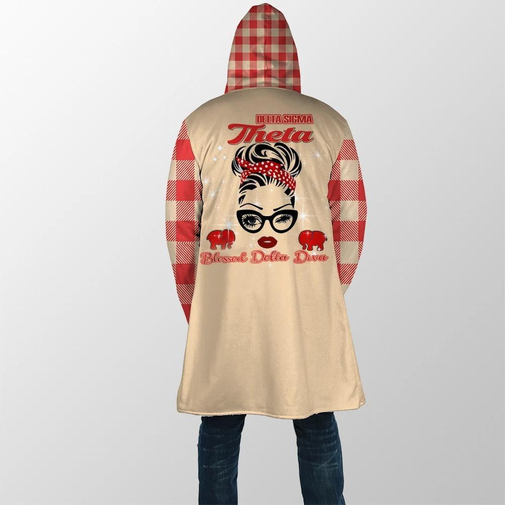 Sorority Hooded Coat - Blessed Delta Sigma Theta Diva Hooded Coat