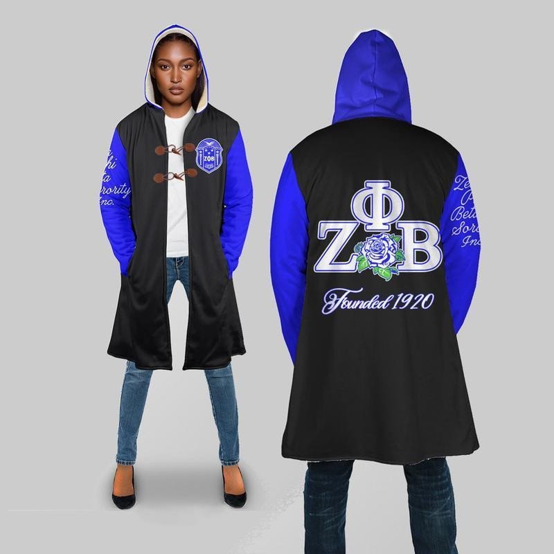 Sorority Hooded Coat - Rose Zeta Phi Beta Hooded Coat