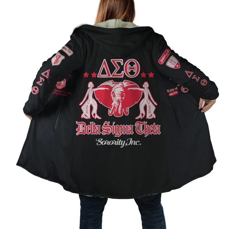 Sorority Hooded Coat - Lady Of Delta Sigma Theta Sorority Hooded Coat