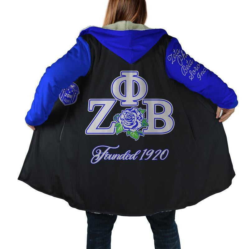 Sorority Hooded Coat - Rose Zeta Phi Beta Hooded Coat