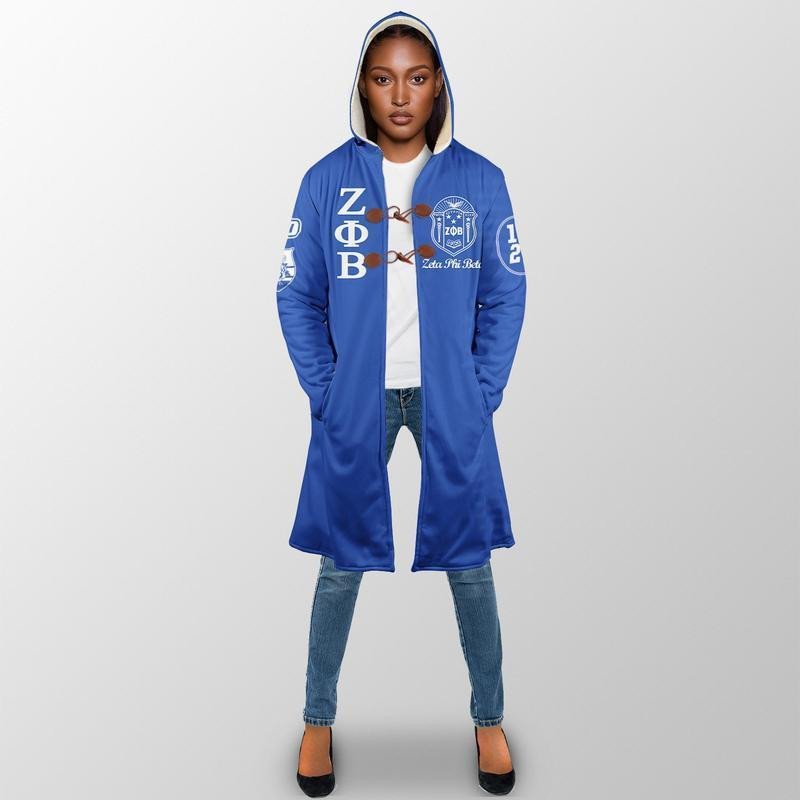 Sorority Hooded Coat - Flower Zeta Phi Beta Hooded Coat