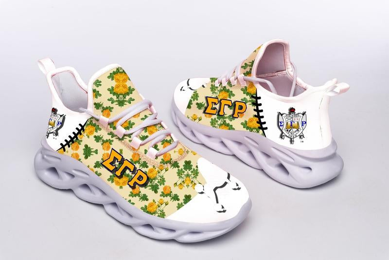 Sorority Footwear - Sigma Gamma Rho Yellow Roses Clunky Sneakers