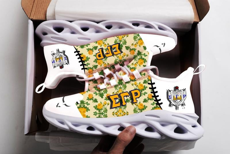 Sorority Footwear - Sigma Gamma Rho Yellow Roses Clunky Sneakers