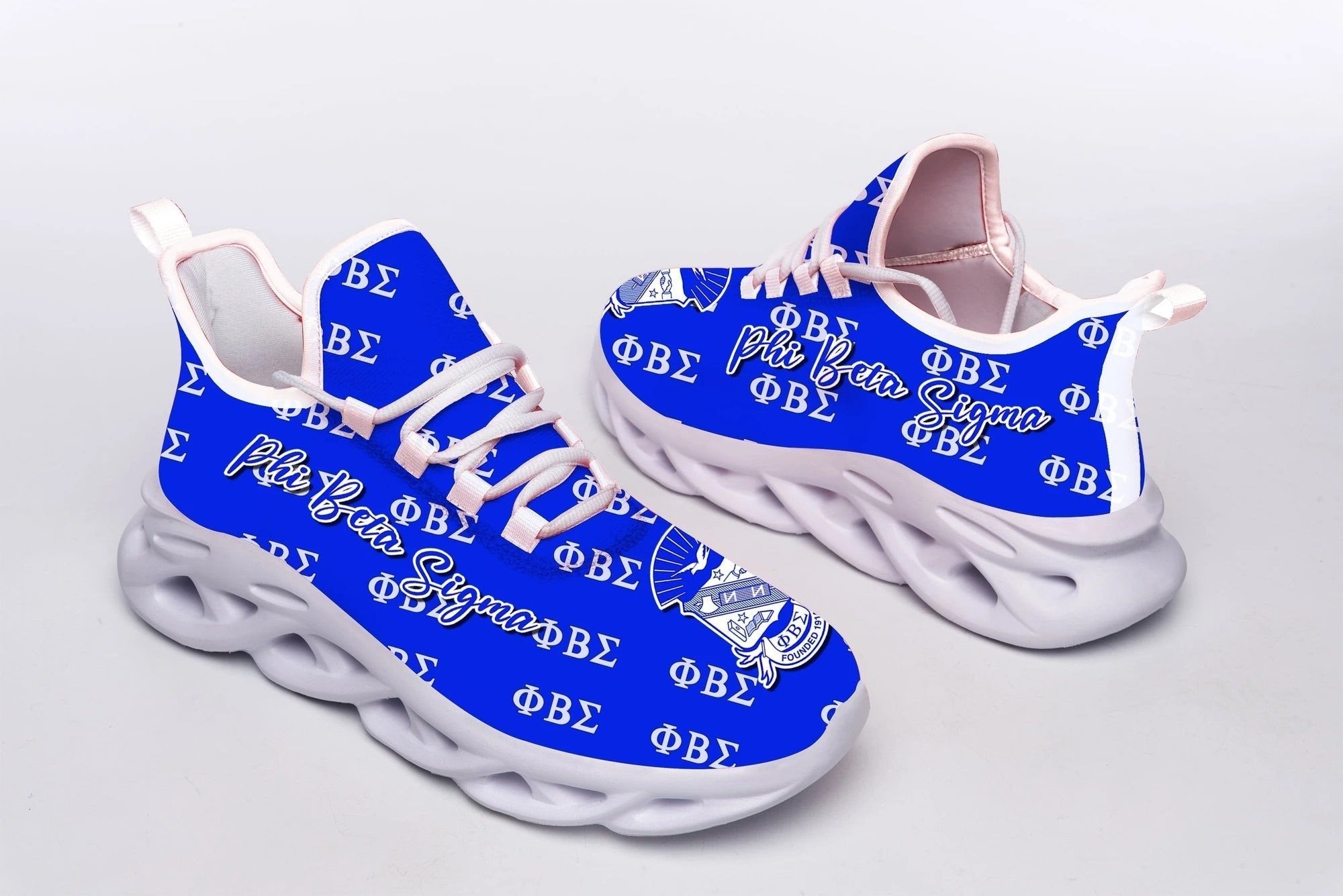 Fraternity Footwear - Phi Beta Sigma Blue Clunky Sneakers