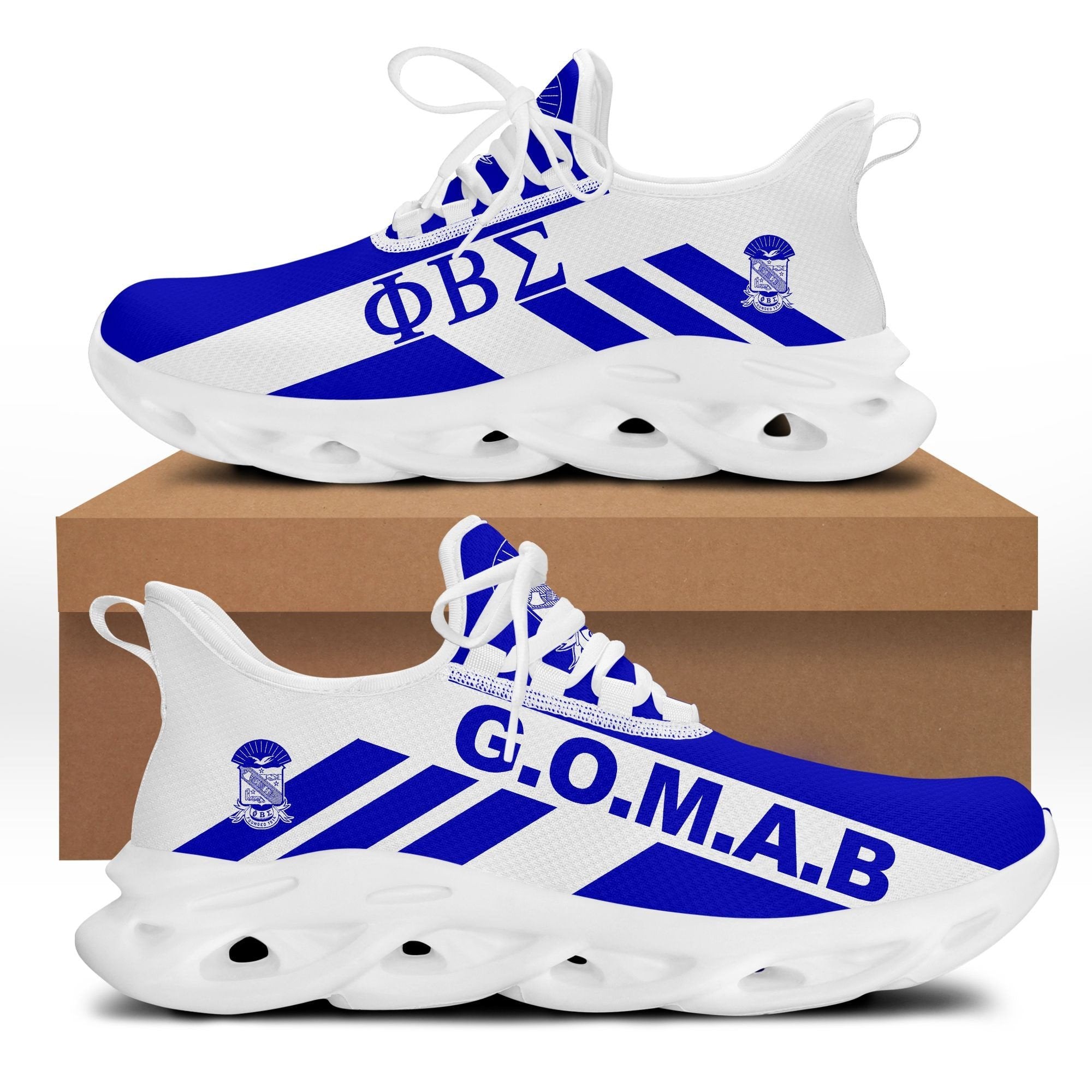 Fraternity Footwear - Phi Beta Sigma Gomab Stripe Style Clunky Sneakers