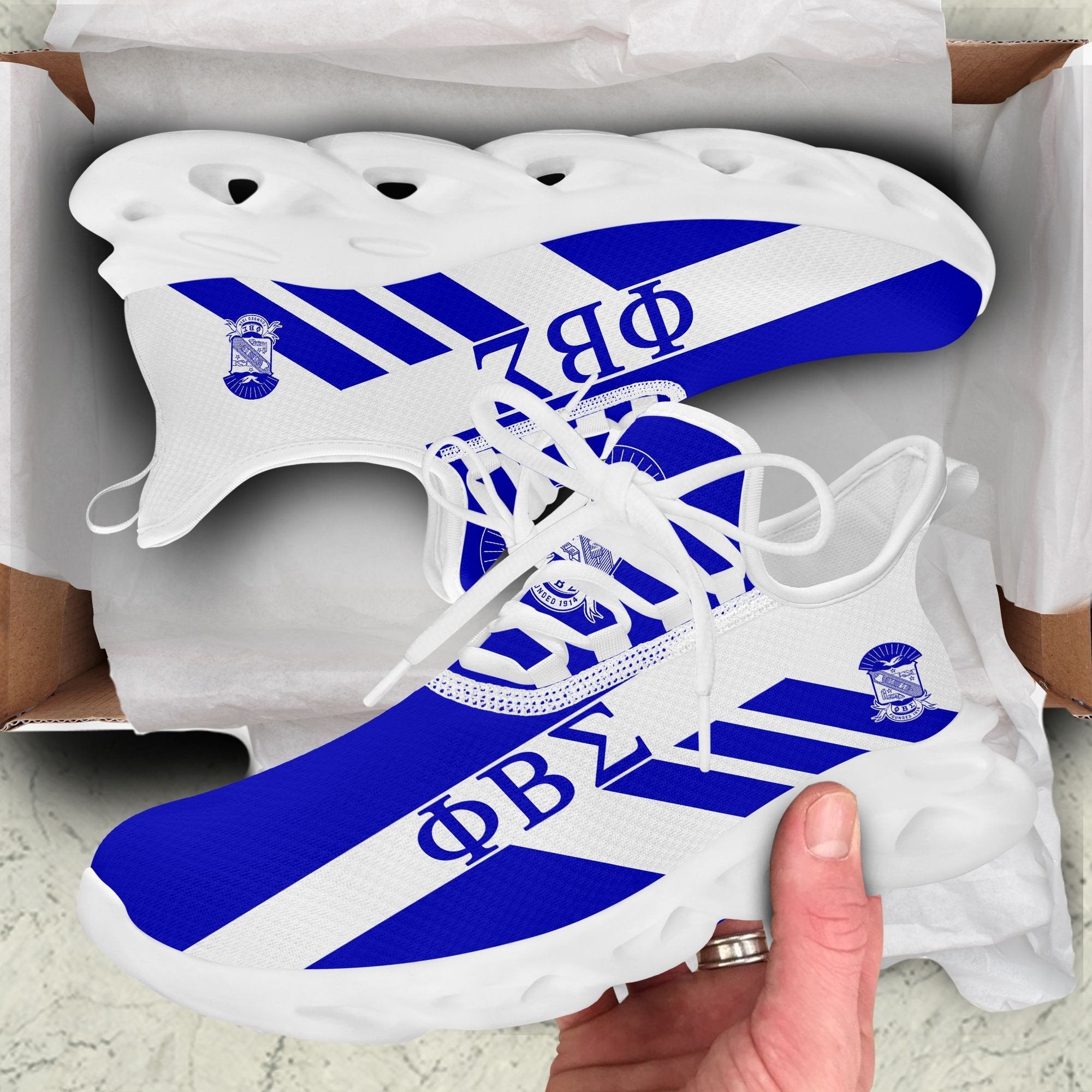 Fraternity Footwear - Phi Beta Sigma Gomab Stripe Style Clunky Sneakers