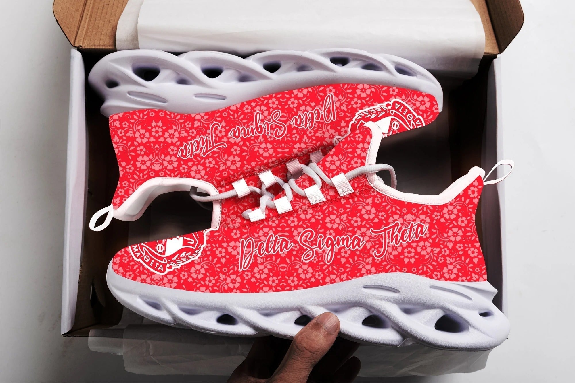 Sorority Footwear - Delta Sigma Theta Flower Lace Clunky Sneakers