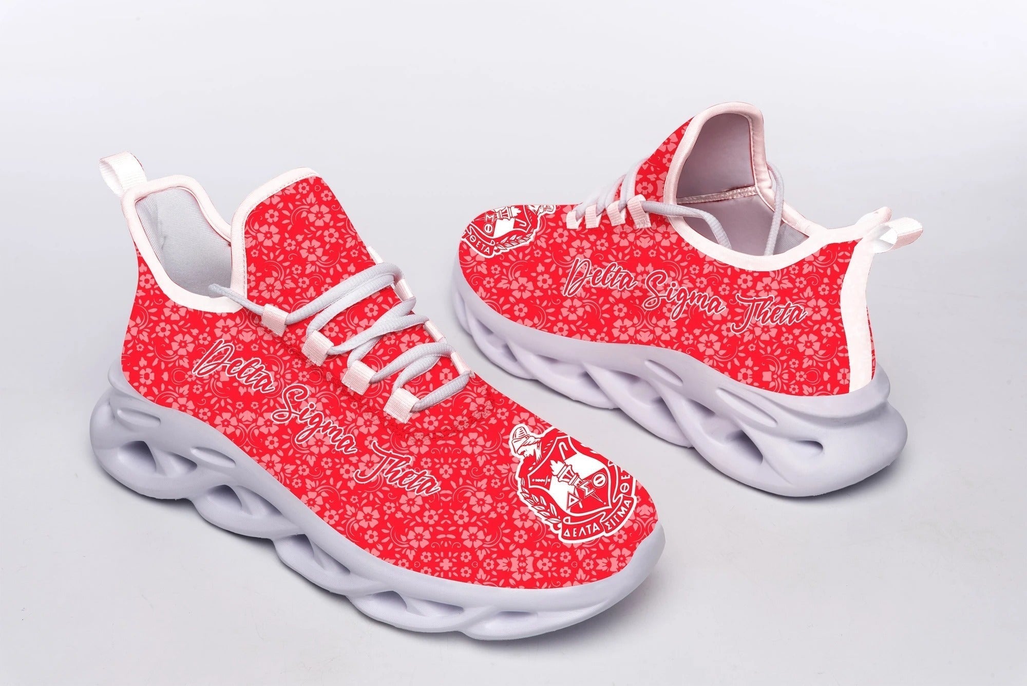 Sorority Footwear - Delta Sigma Theta Flower Lace Clunky Sneakers