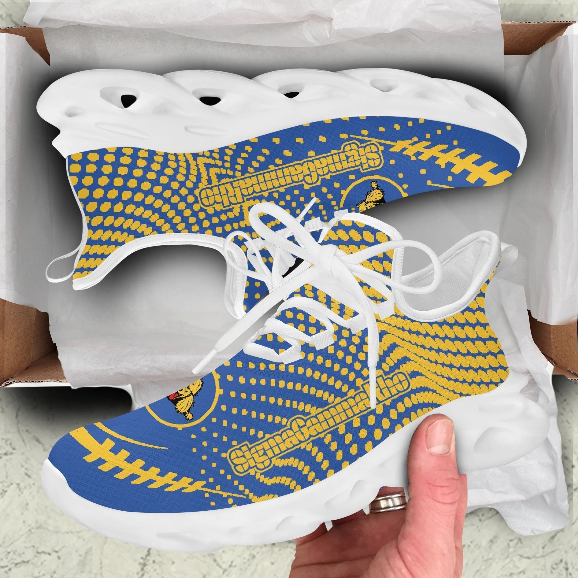 Sorority Footwear - Sigma Gamma Rho Yellow Dots Clunky Sneakers