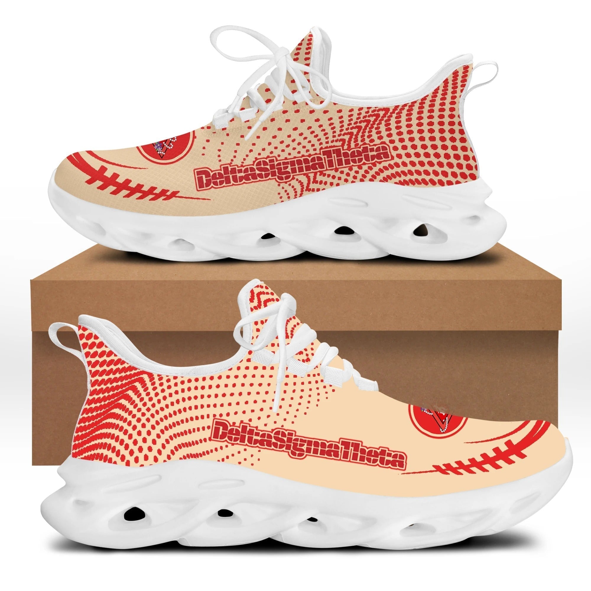 Sorority Footwear - Delta Sigma Theta Red Dots Clunky Sneakers