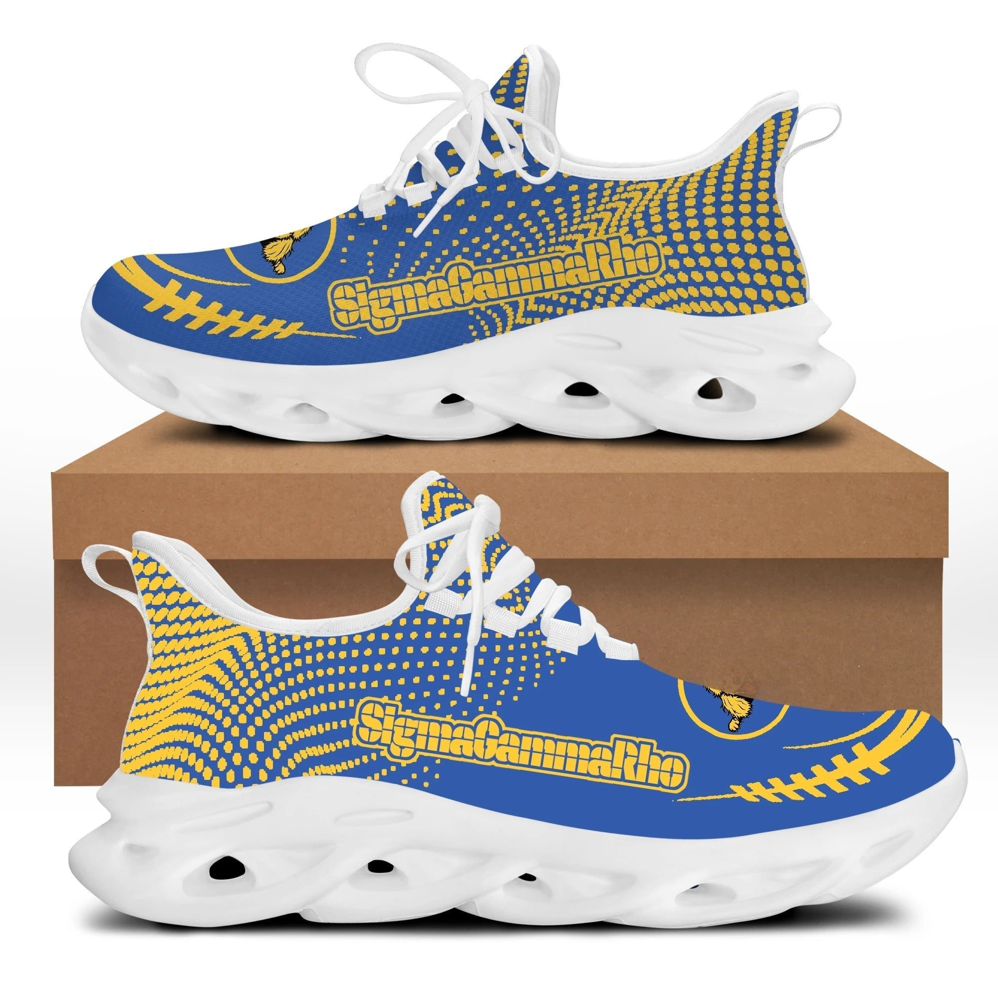 Sorority Footwear - Sigma Gamma Rho Yellow Dots Clunky Sneakers
