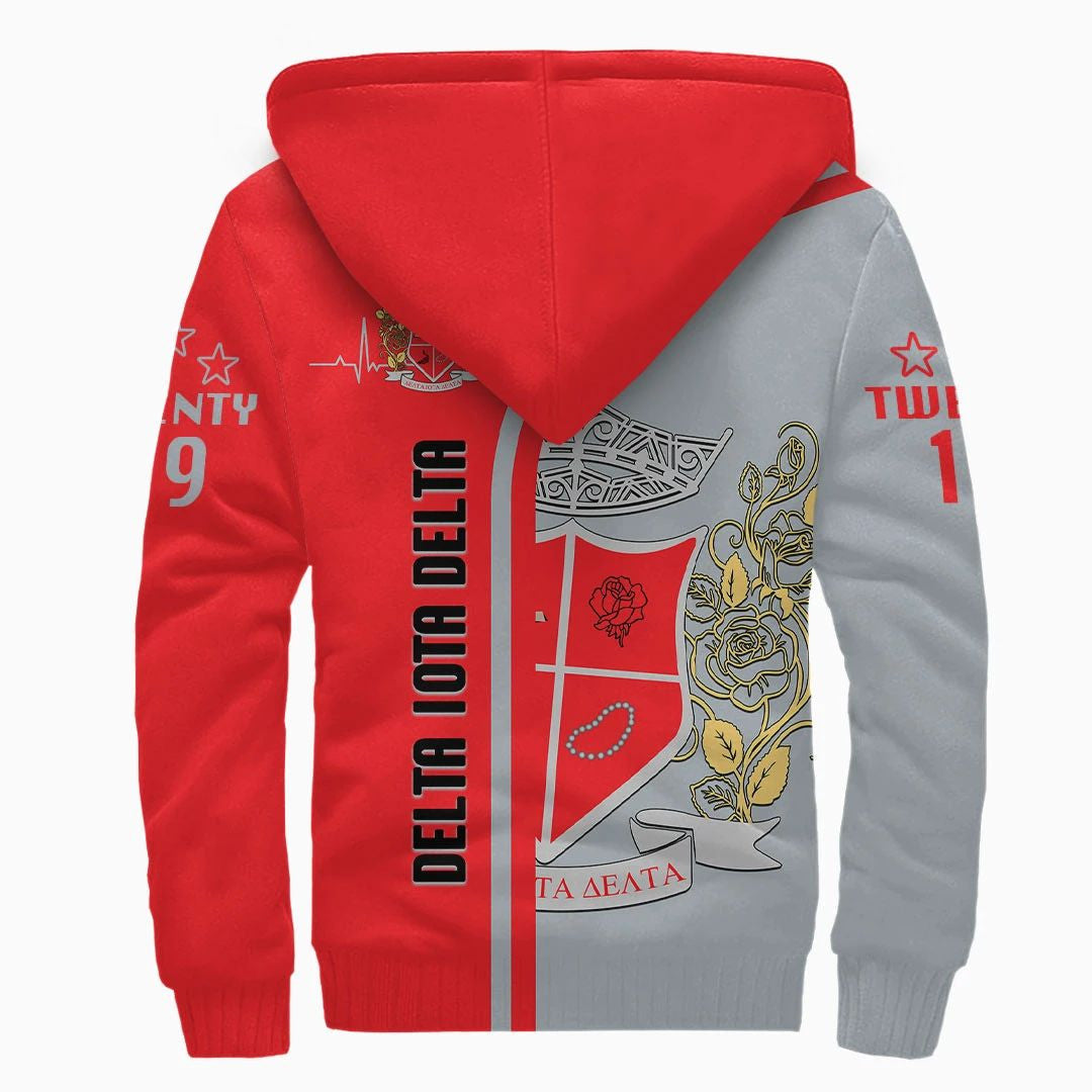 Sorority Hoodie - Delta Iota Delta In My Heart Sherpa Hoodie