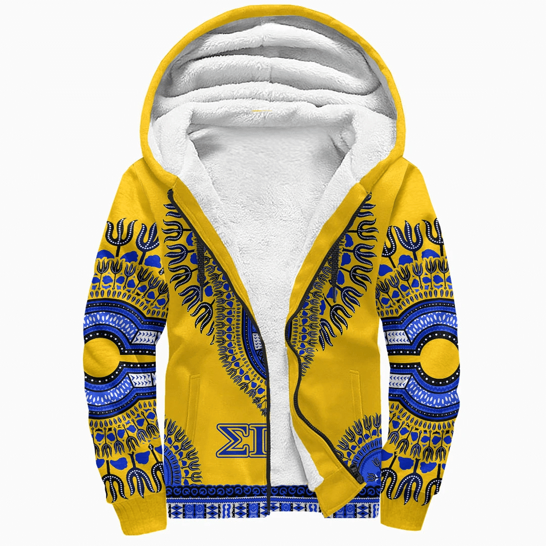Sorority Hoodie - Sigma Gamma Rho Dashiki Ver2 Sherpa Hoodie