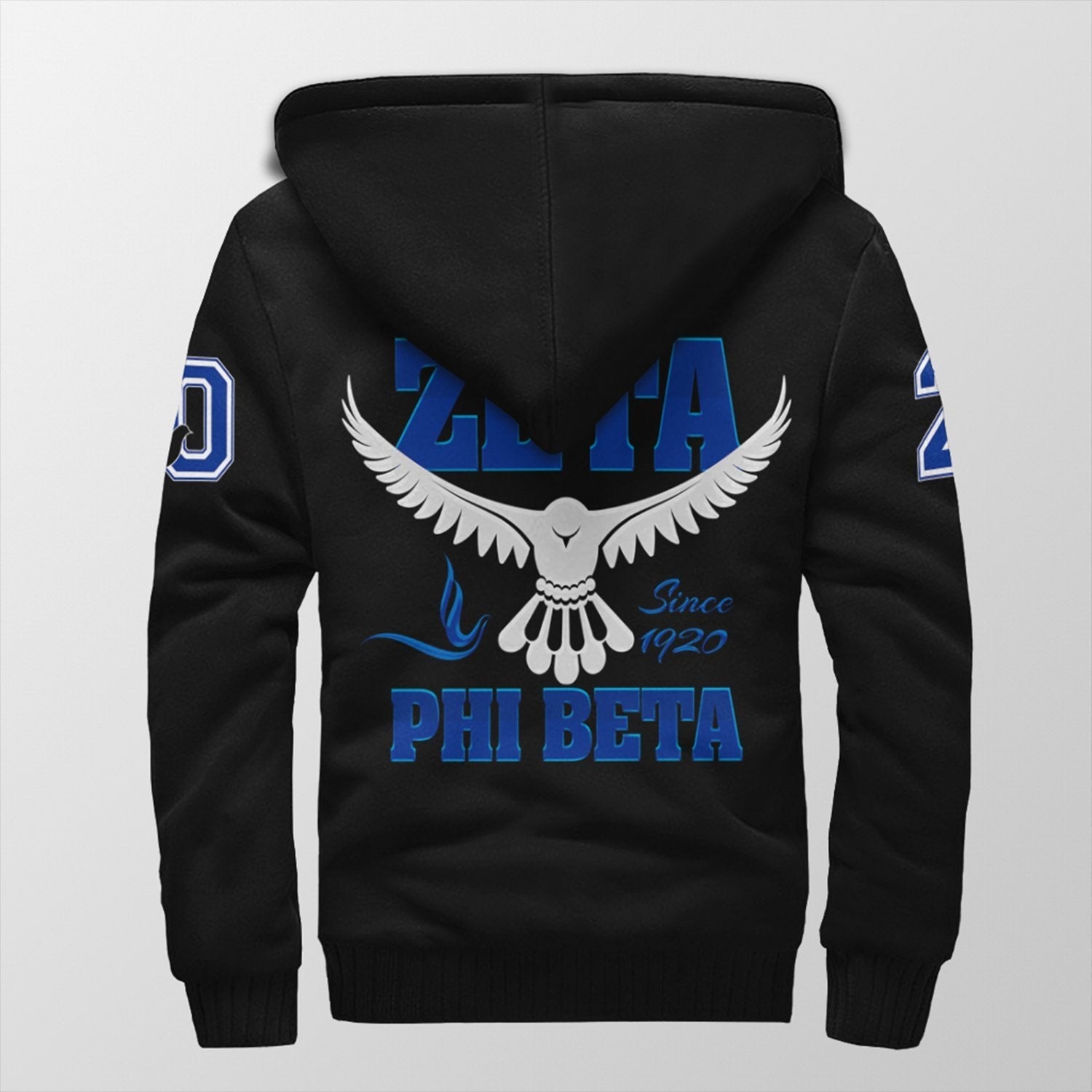 Sorority Hoodie - Zeta Phi Beta Letters Sherpa Hoodie
