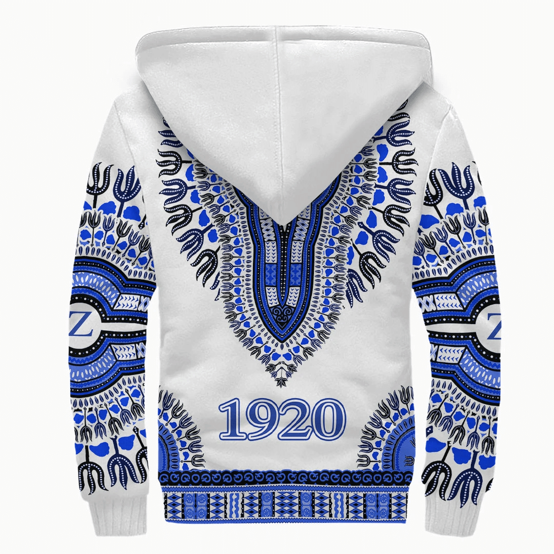 Sorority Hoodie - Zeta Phi Beta Dashiki Sherpa Hoodie