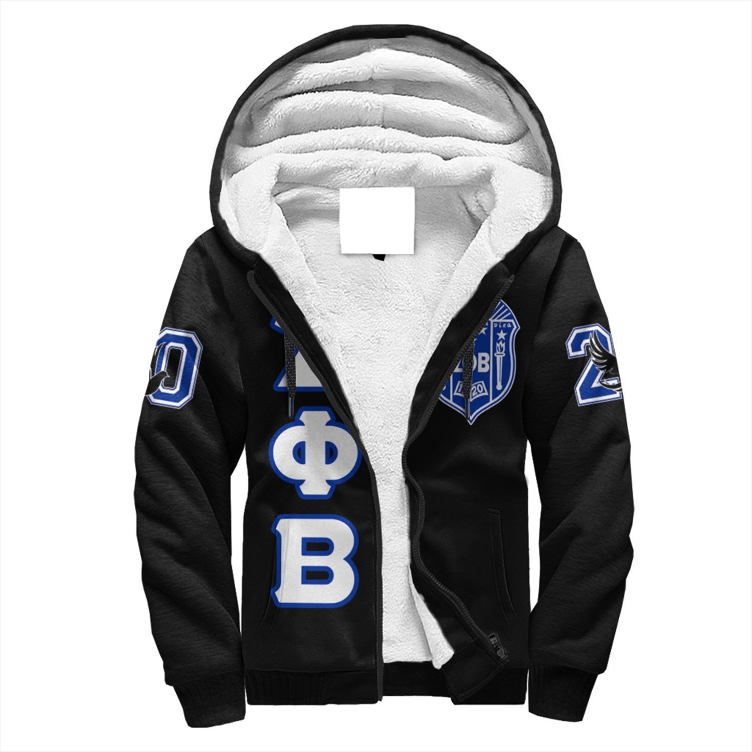 Sorority Hoodie - Zeta Phi Beta Letters Sherpa Hoodie