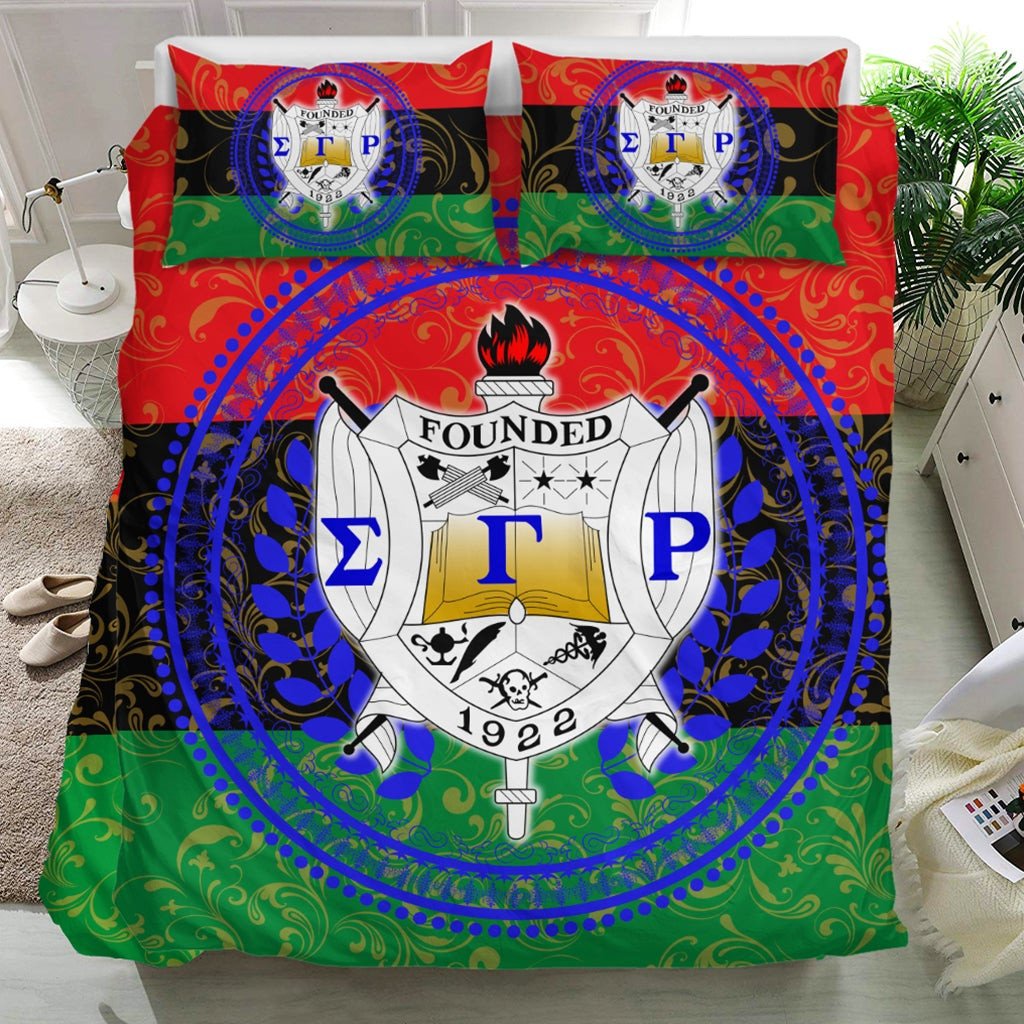 Sorority Bedding Set - Pan Africa Sigma Gamma Rho Sorority Duvet Cover & Pillow Cases