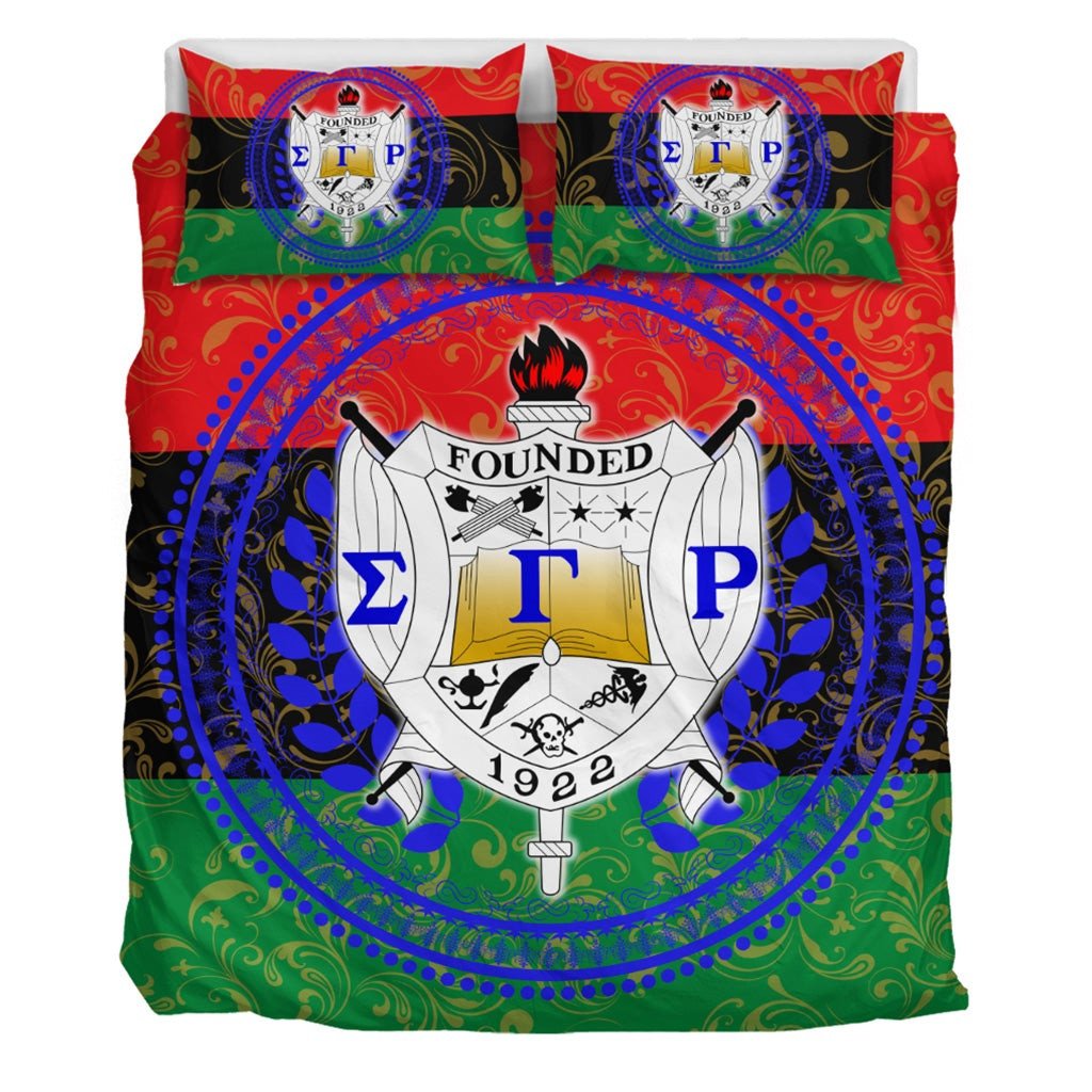 Sorority Bedding Set - Pan Africa Sigma Gamma Rho Sorority Duvet Cover & Pillow Cases